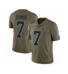 Youth Oakland Raiders #7 Mike Glennon Limited Olive 2017 Salute to Service Football Jersey