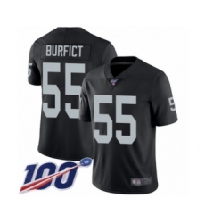 Men's Oakland Raiders #55 Vontaze Burfict Black Team Color Vapor Untouchable Limited Player 100th Season Football Jersey