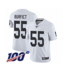Men's Oakland Raiders #55 Vontaze Burfict White Vapor Untouchable Limited Player 100th Season Football Jersey