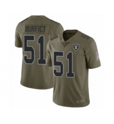Youth Oakland Raiders #51 Vontaze Burfict Limited Olive 2017 Salute to Service Football Jersey
