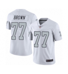 Men's Oakland Raiders #77 Trent Brown Limited White Rush Vapor Untouchable Football Jersey