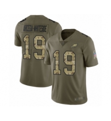 Men's Philadelphia Eagles #19 JJ Arcega-Whiteside Limited Olive Camo 2017 Salute to Service Football Jersey