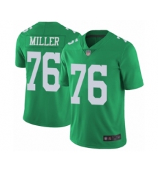 Men's Philadelphia Eagles #76 Shareef Miller Limited Green Rush Vapor Untouchable Football Jersey