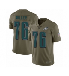 Youth Philadelphia Eagles #76 Shareef Miller Limited Olive 2017 Salute to Service Football Jersey