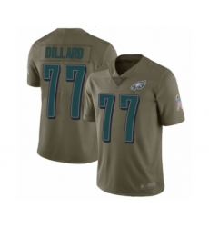 Men's Philadelphia Eagles #77 Andre Dillard Limited Olive 2017 Salute to Service Football Jersey
