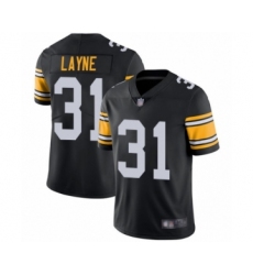 Men's Pittsburgh Steelers #31 Justin Layne Black Alternate Vapor Untouchable Limited Player Football Jersey