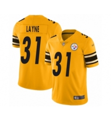 Men's Pittsburgh Steelers #31 Justin Layne Limited Gold Inverted Legend Football Jersey