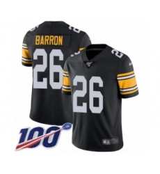 Men's Pittsburgh Steelers #26 Mark Barron Black Alternate Vapor Untouchable Limited Player 100th Season Football Jersey