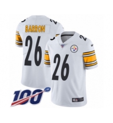 Youth Pittsburgh Steelers #26 Mark Barron White Vapor Untouchable Limited Player 100th Season Football Jersey