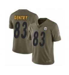 Men's Pittsburgh Steelers #83 Zach Gentry Limited Olive 2017 Salute to Service Football Jersey