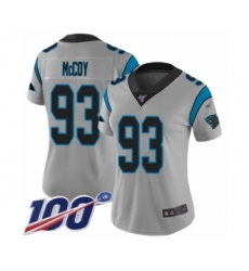 Women's Carolina Panthers #93 Gerald McCoy Silver Inverted Legend Limited 100th Season Football Jersey