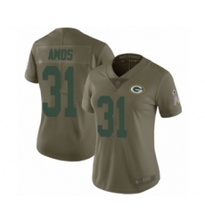 Women's Green Bay Packers #31 Adrian Amos Limited Olive 2017 Salute to Service Football Jersey