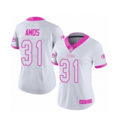 Women's Green Bay Packers #31 Adrian Amos Limited White Pink Rush Fashion Football Jersey
