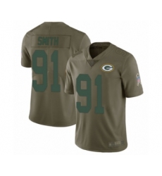 Men's Green Bay Packers #91 Preston Smith Limited Olive 2017 Salute to Service Football Jersey