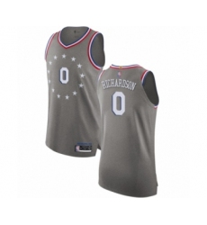 Men's Philadelphia 76ers #0 Josh Richardson Authentic Gray Basketball Jersey - City Edition