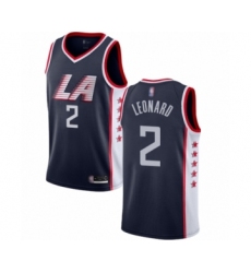 Men's Los Angeles Clippers #2 Kawhi Leonard Authentic Navy Blue Basketball Jersey - City Edition