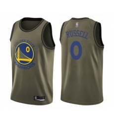 Men's Golden State Warriors #0 D'Angelo Russell Swingman Green Salute to Service Basketball Jersey
