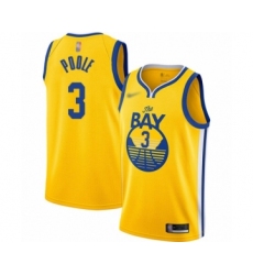 Women's Golden State Warriors #3 Jordan Poole Swingman Gold Finished Basketball Jersey - Statement Edition