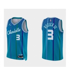 Men's Charlotte Hornets #3 Terry Rozier III Blue 75th Anniversary City Stitched Basketball Jersey