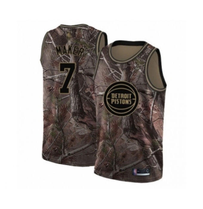 Men's Detroit Pistons #7 Thon Maker Swingman Camo Realtree Collection Basketball Jersey