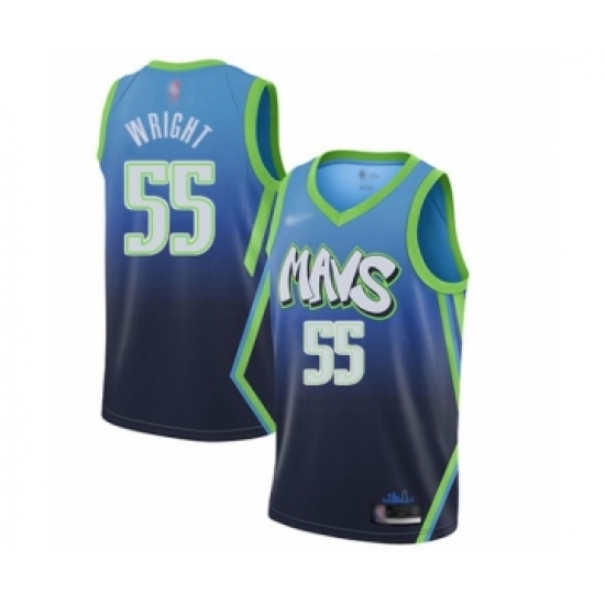 Men's Dallas Mavericks #55 Delon Wright Swingman Blue Basketball Jersey