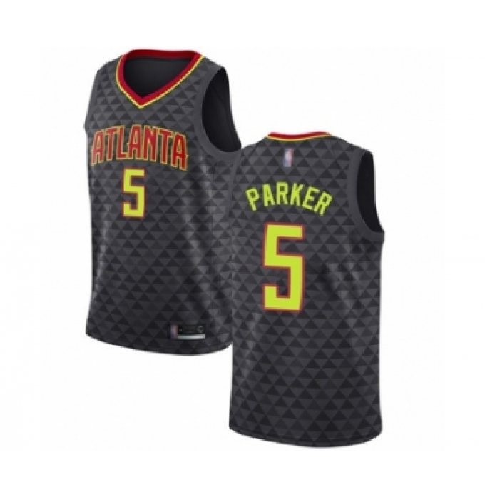 Men's Atlanta Hawks #5 Jabari Parker Authentic Black Basketball Jersey - Icon Edition