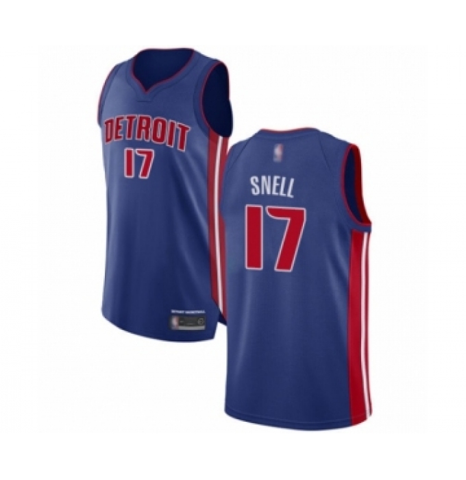 Men's Detroit Pistons #17 Tony Snell Authentic Royal Blue Basketball Jersey - Icon Edition