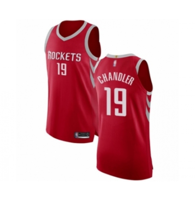 Men's Houston Rockets #19 Tyson Chandler Authentic Red Basketball Jersey - Icon Edition