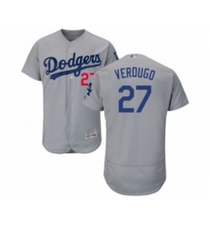 Men's Los Angeles Dodgers #27 Alex Verdugo Gray Alternate Flex Base Authentic Collection Baseball Player Jersey