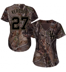 Women's Los Angeles Dodgers #27 Alex Verdugo Camo Realtree Collection Cool Base Stitched Baseball Jersey