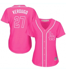 Women's Los Angeles Dodgers #27 Alex Verdugo Pink Fashion Stitched Baseball Jersey