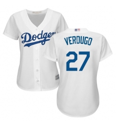 Women's Los Angeles Dodgers #27 Alex Verdugo White Home Stitched Baseball Jersey
