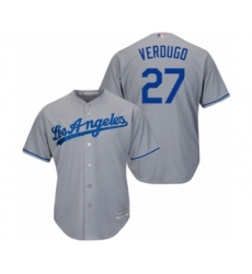 Youth Los Angeles Dodgers #27 Alex Verdugo Authentic Grey Road Cool Base Baseball Player Jersey
