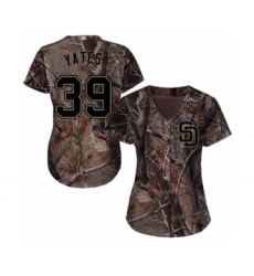Women's San Diego Padres #39 Kirby Yates Authentic Camo Realtree Collection Flex Base Baseball Jersey