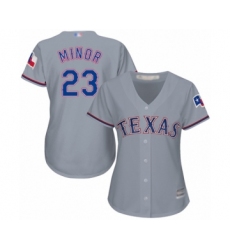 Women's Texas Rangers #23 Mike Minor Authentic Grey Road Cool Base Baseball Jersey