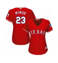 Women's Texas Rangers #23 Mike Minor Authentic Red Alternate Cool Base Baseball Jersey