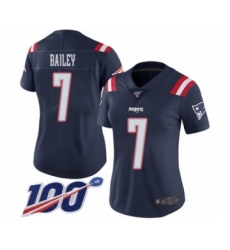 Women's New England Patriots #7 Jake Bailey Limited Navy Blue Rush Vapor Untouchable 100th Season Football Jersey