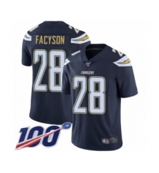 Men's Los Angeles Chargers #28 Brandon Facyson Navy Blue Team Color Vapor Untouchable Limited Player 100th Season Football Jersey