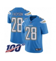 Youth Los Angeles Chargers #28 Brandon Facyson Electric Blue Alternate Vapor Untouchable Limited Player 100th Season Football Jersey