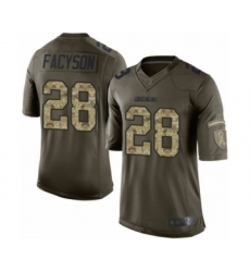Youth Los Angeles Chargers #28 Brandon Facyson Limited Green Salute to Service Football Jersey