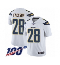 Youth Los Angeles Chargers #28 Brandon Facyson White Vapor Untouchable Limited Player 100th Season Football Jersey