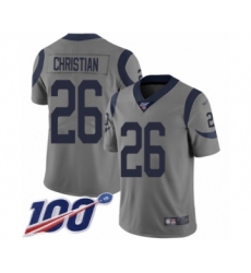 Men's Los Angeles Rams #26 Marqui Christian Limited Gray Inverted Legend 100th Season Football Jersey