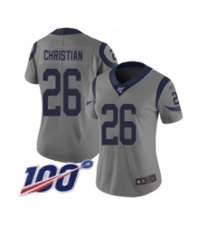 Women's Los Angeles Rams #26 Marqui Christian Limited Gray Inverted Legend 100th Season Football Jersey