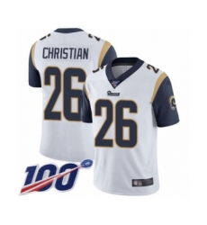 Women's Los Angeles Rams #26 Marqui Christian White Vapor Untouchable Limited Player 100th Season Football Jersey