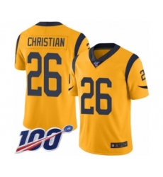 Youth Los Angeles Rams #26 Marqui Christian Limited Gold Rush Vapor Untouchable 100th Season Football Jersey