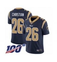 Youth Los Angeles Rams #26 Marqui Christian Navy Blue Team Color Vapor Untouchable Limited Player 100th Season Football Jersey