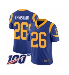 Youth Los Angeles Rams #26 Marqui Christian Royal Blue Alternate Vapor Untouchable Limited Player 100th Season Football Jersey