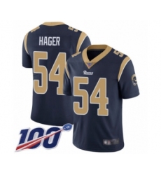 Men's Los Angeles Rams #54 Bryce Hager Navy Blue Team Color Vapor Untouchable Limited Player 100th Season Football Jersey
