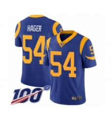 Men's Los Angeles Rams #54 Bryce Hager Royal Blue Alternate Vapor Untouchable Limited Player 100th Season Football Jersey