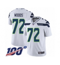 Youth Seattle Seahawks #72 Al Woods White Vapor Untouchable Limited Player 100th Season Football Jersey
